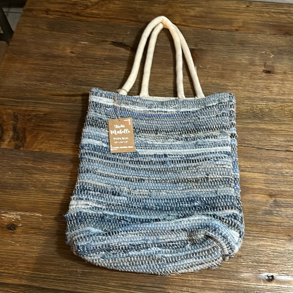 Studio Mabelle tote bag, denim, 14” x 16” x 5”
